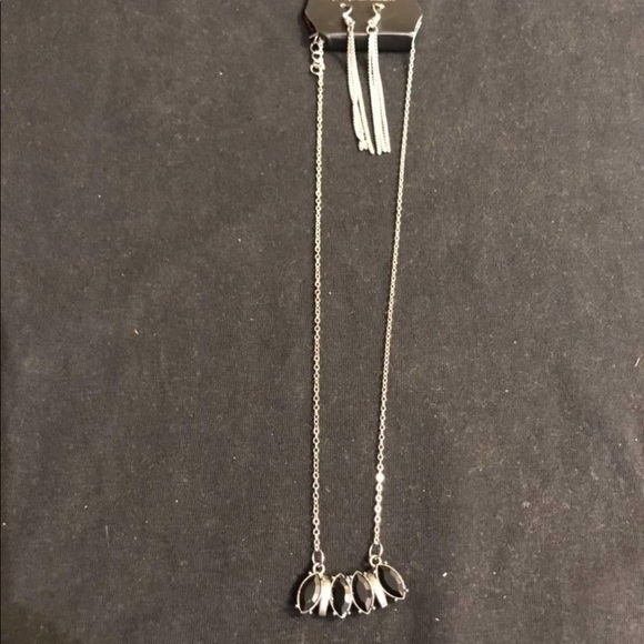 Paparazzi black stone necklace set - Picture 3 of 4